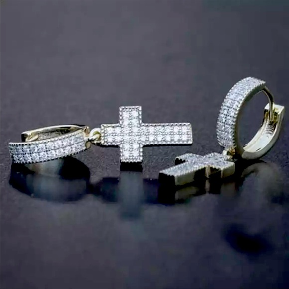 💙Stylish Cross - Shape Sterling Silver Earrings - Picture 3 of 5